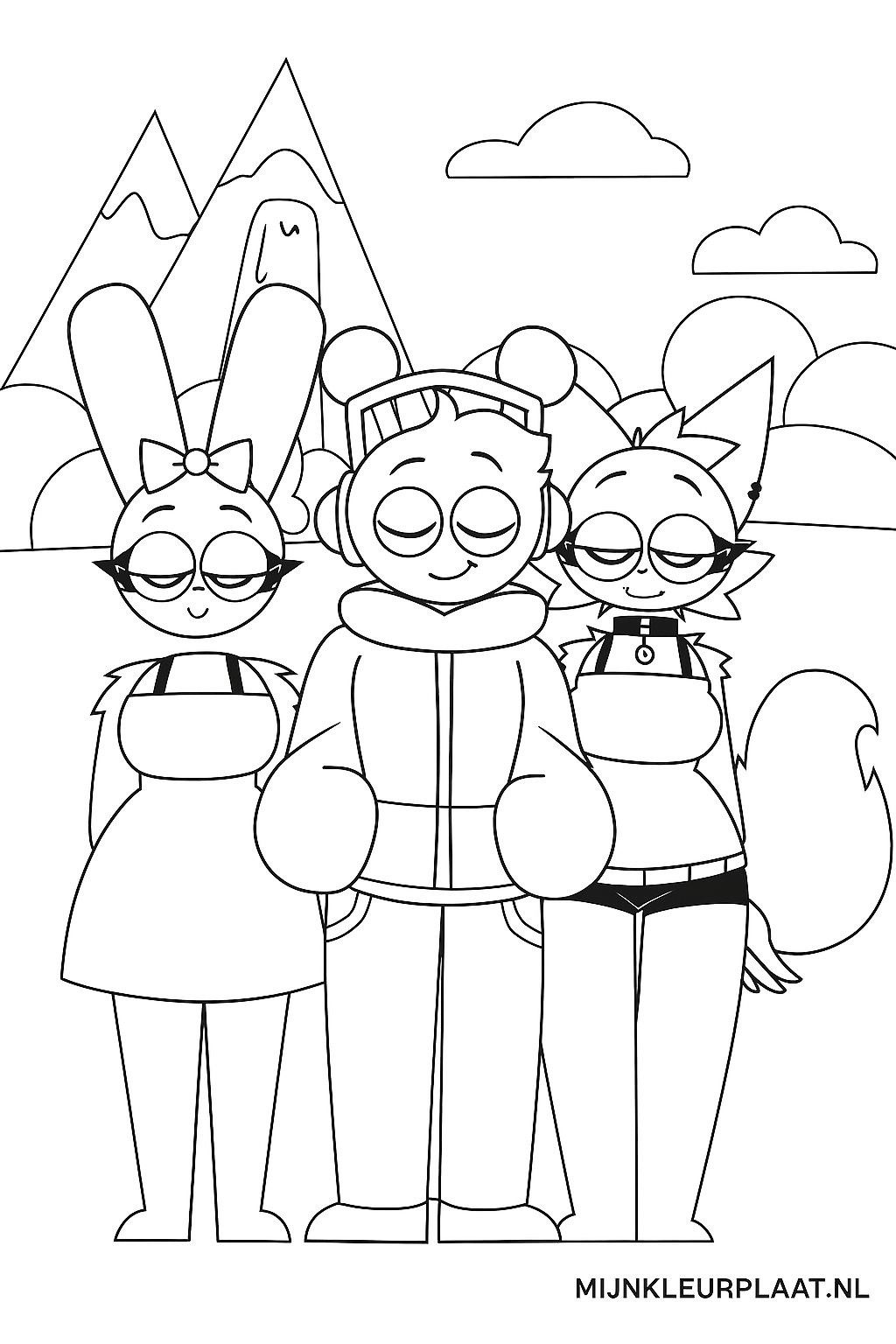 Sprunki Variant 4 coloring page for children