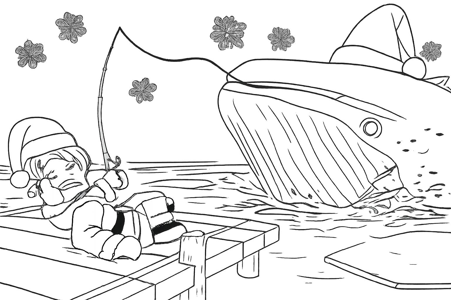 Fish It! Roblox Malvorlage Linienzeichnung