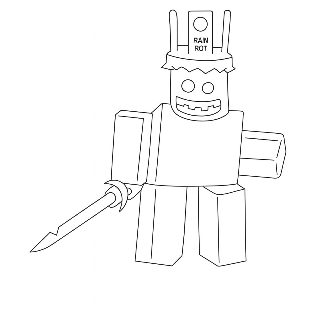 Kleurplaat van steal a brainrot, variant 2