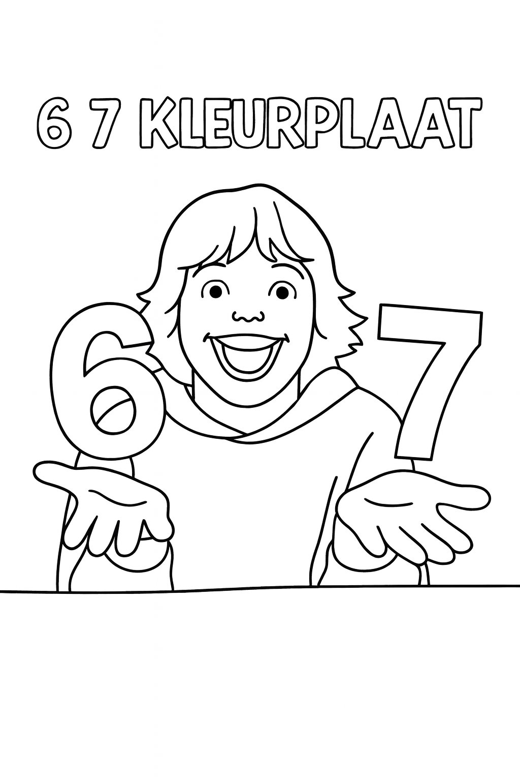 Kleurplaat van 6 7 kleurplaat, variant 1