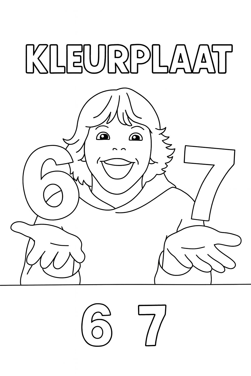 Kleurplaat van 6 7 kleurplaat, variant 2