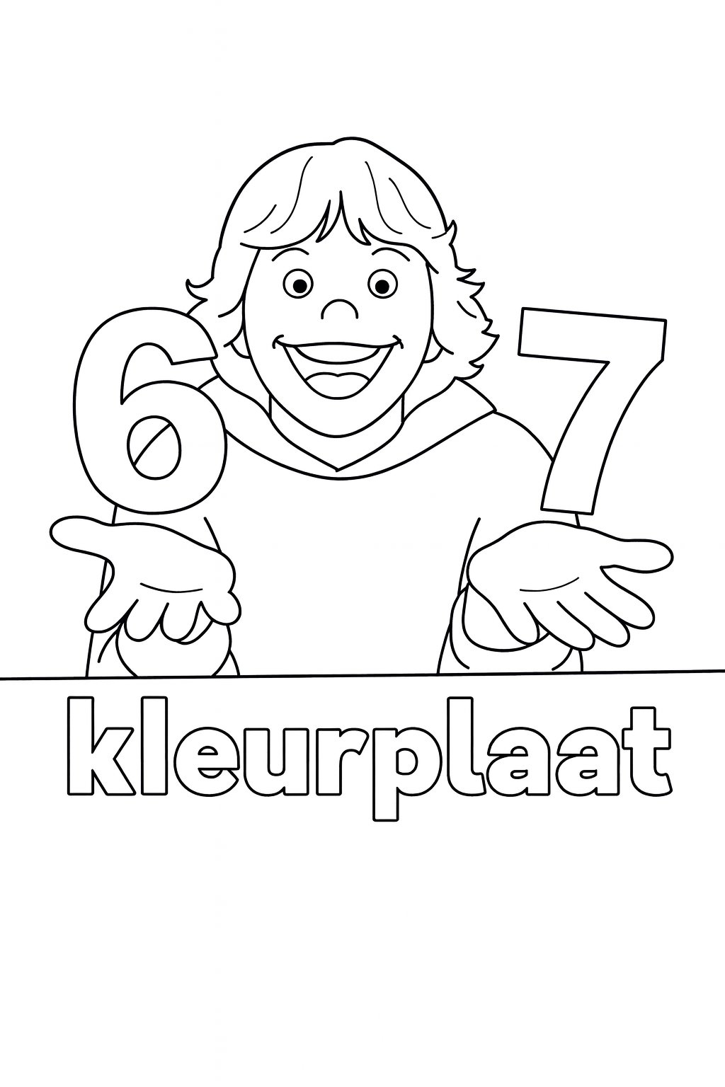 Kleurplaat van 6 7 kleurplaat, variant 3