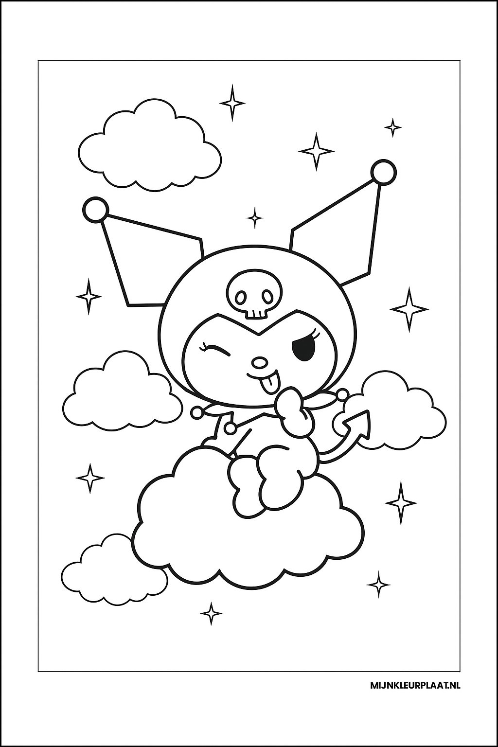 Kuromi Variant 1 coloring page for children