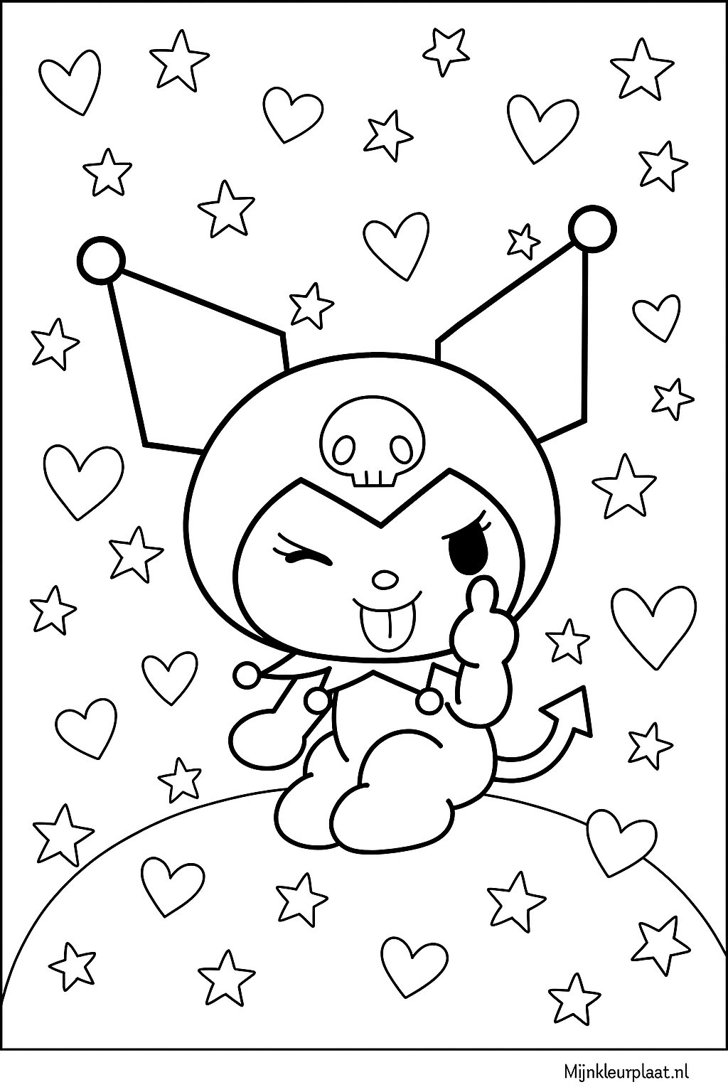 Kuromi Variant 2 coloring page for children