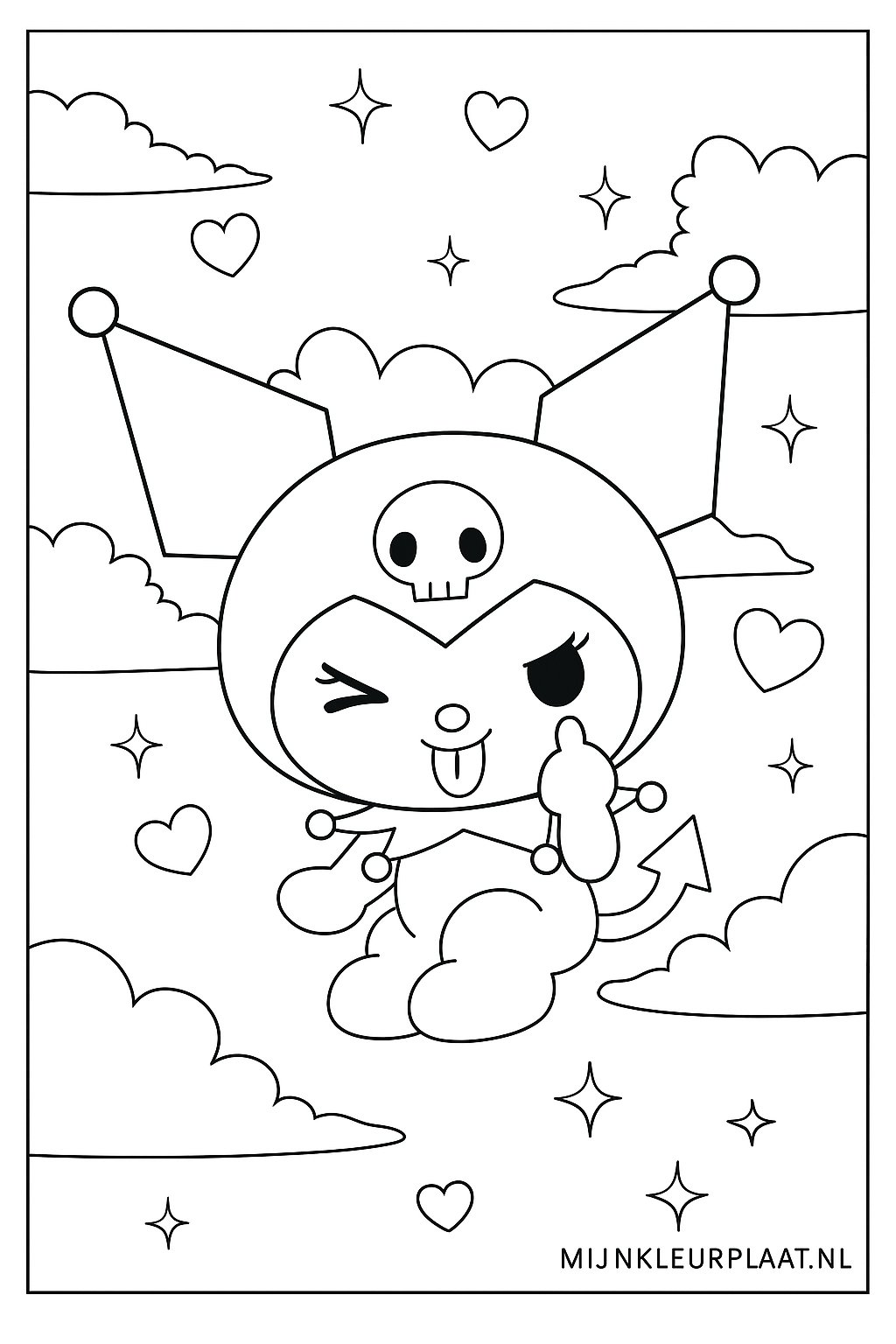 Kuromi Variant 3 coloring page for children