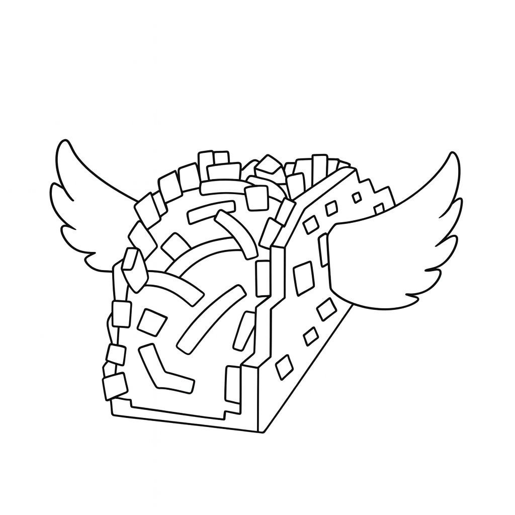 Kleurplaat van taco lucky block steal a brainrot, variant 2