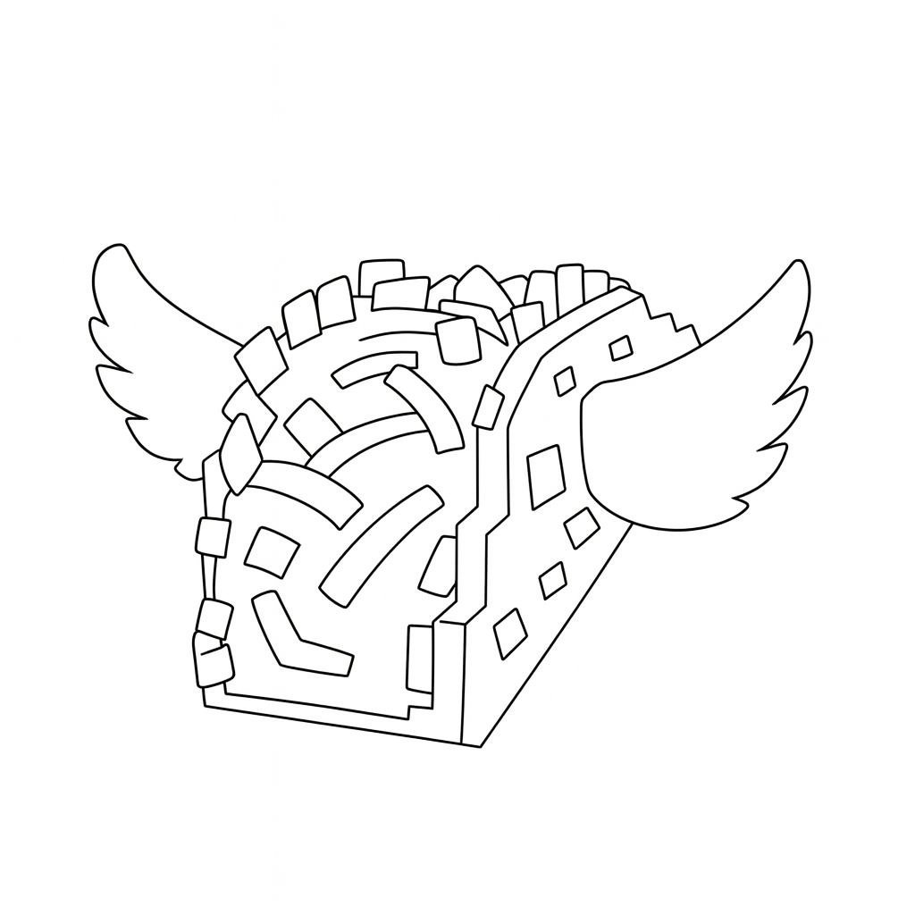 Kleurplaat van taco lucky block steal a brainrot, variant 3