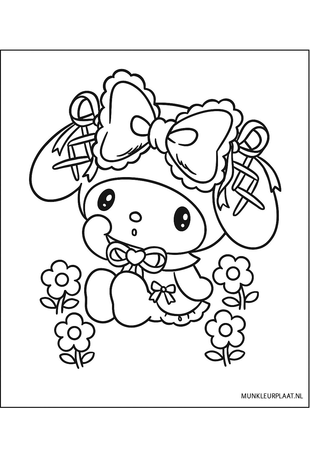 Plantilla de Coloreado Gratis My Melody - Variante 4 Plantilla para Niños