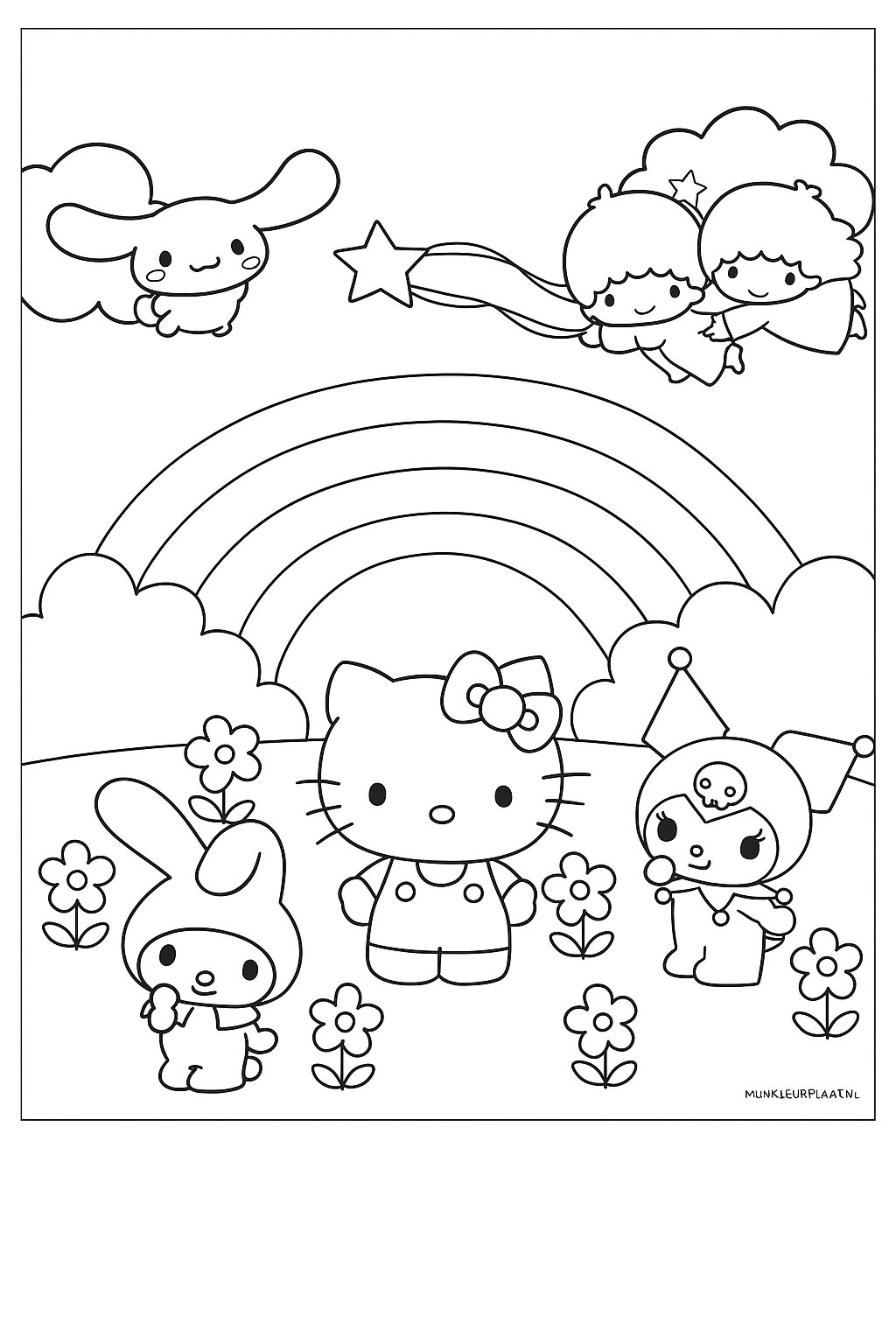 Feuille de coloriage gratuite Sanrio - Variante 1 Feuille de coloriage pour enfants