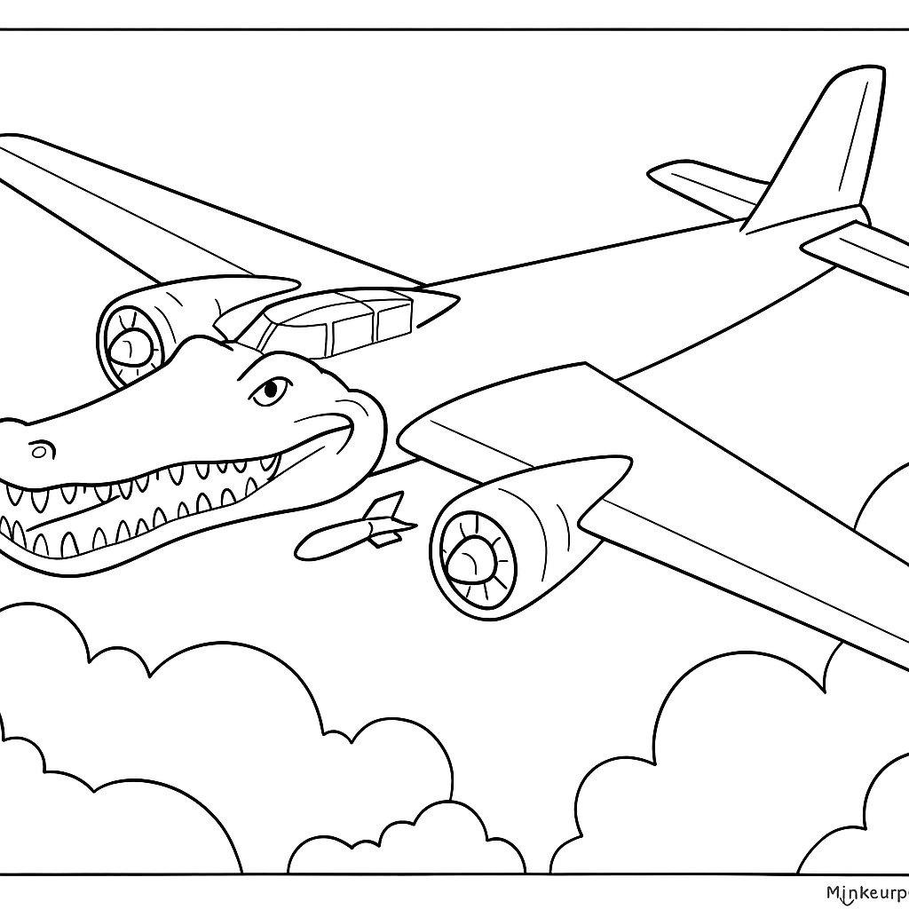 Bombardino Crocodilo Variant 1 coloring page for children