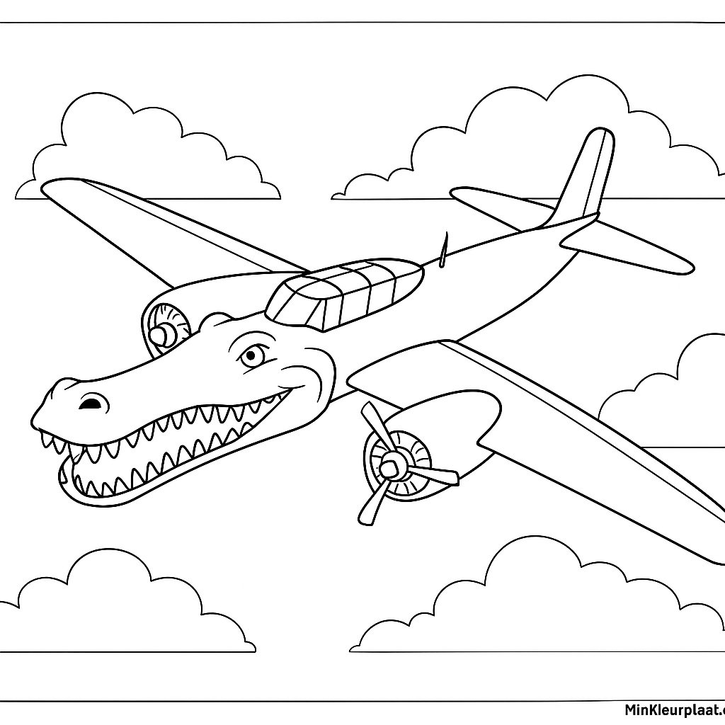 Bombardino Crocodilo Variant 2 coloring page for children