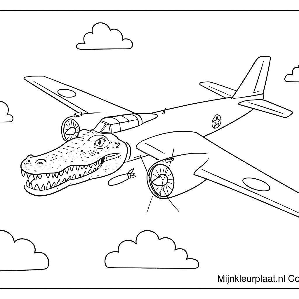 Bombardino Crocodilo Variant 3 coloring page for children