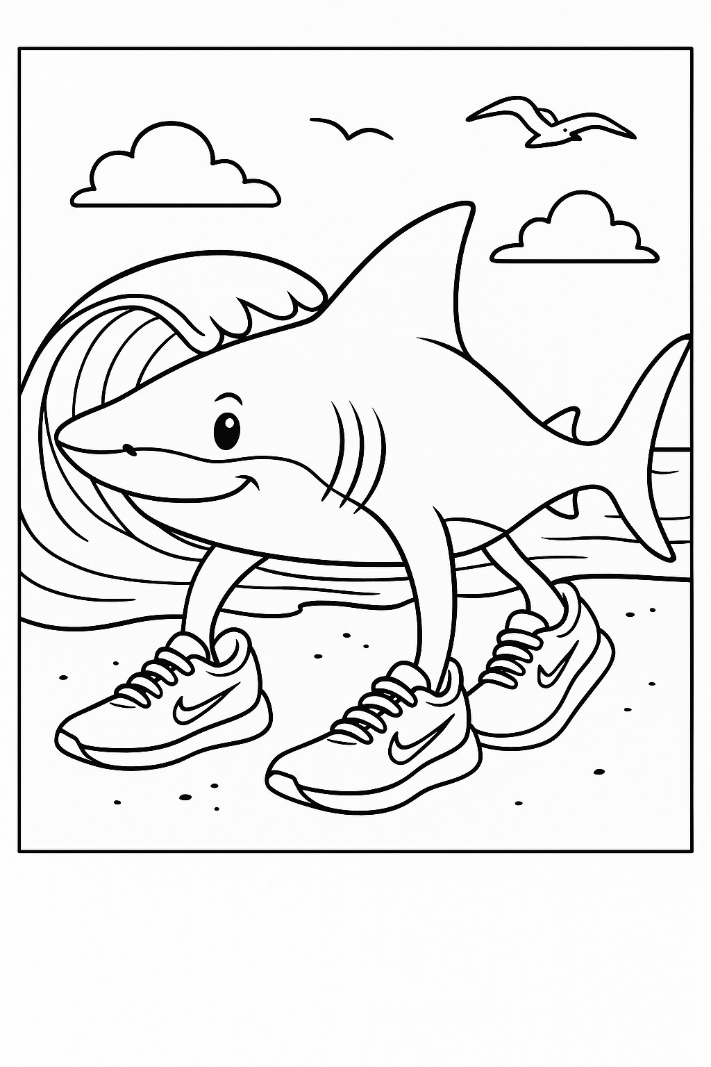 Tralalero Tralala Variant 1 coloring page for children
