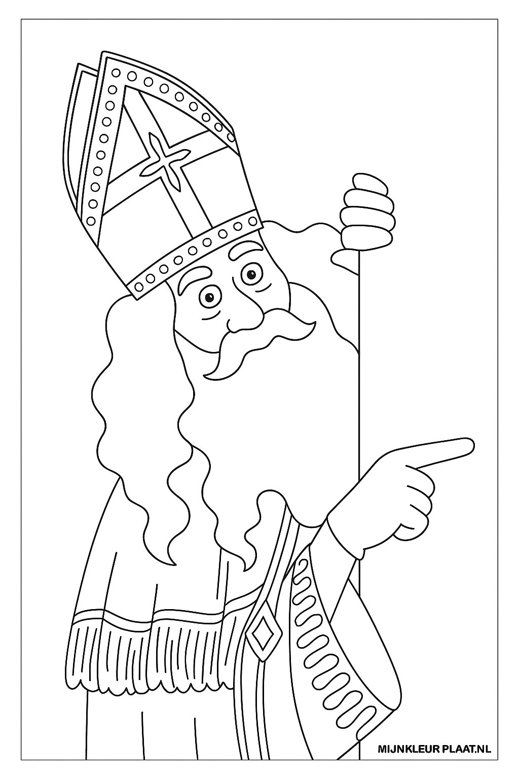 Sinterklaas Variant 2 coloring page for children