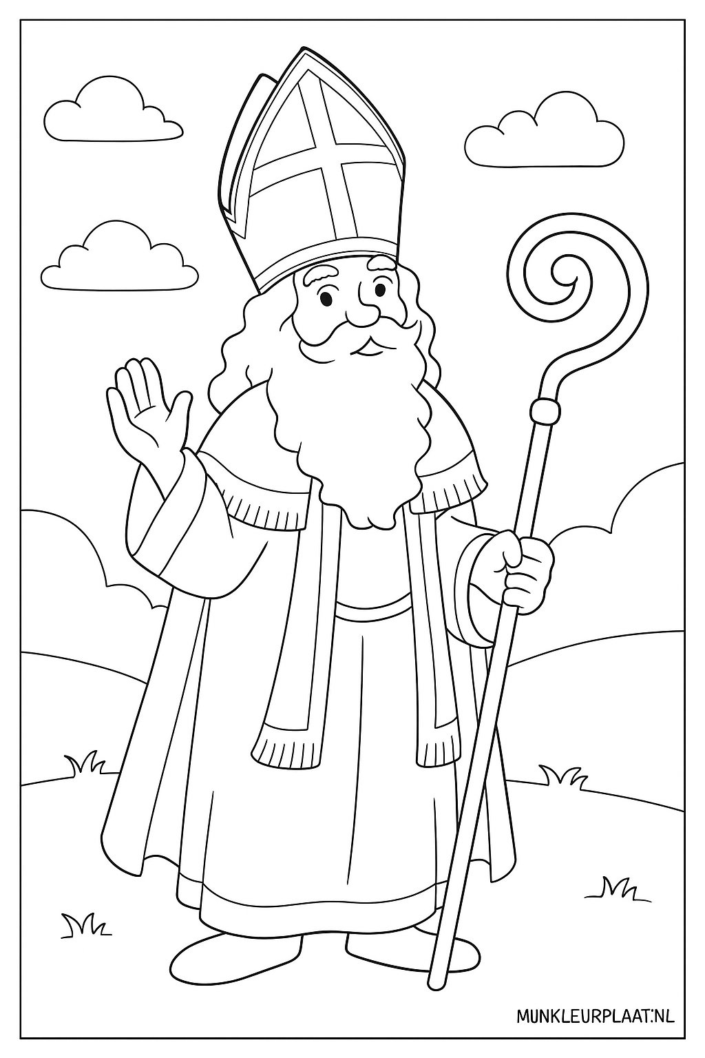 Sinterklaas Variant 4 coloring page for children