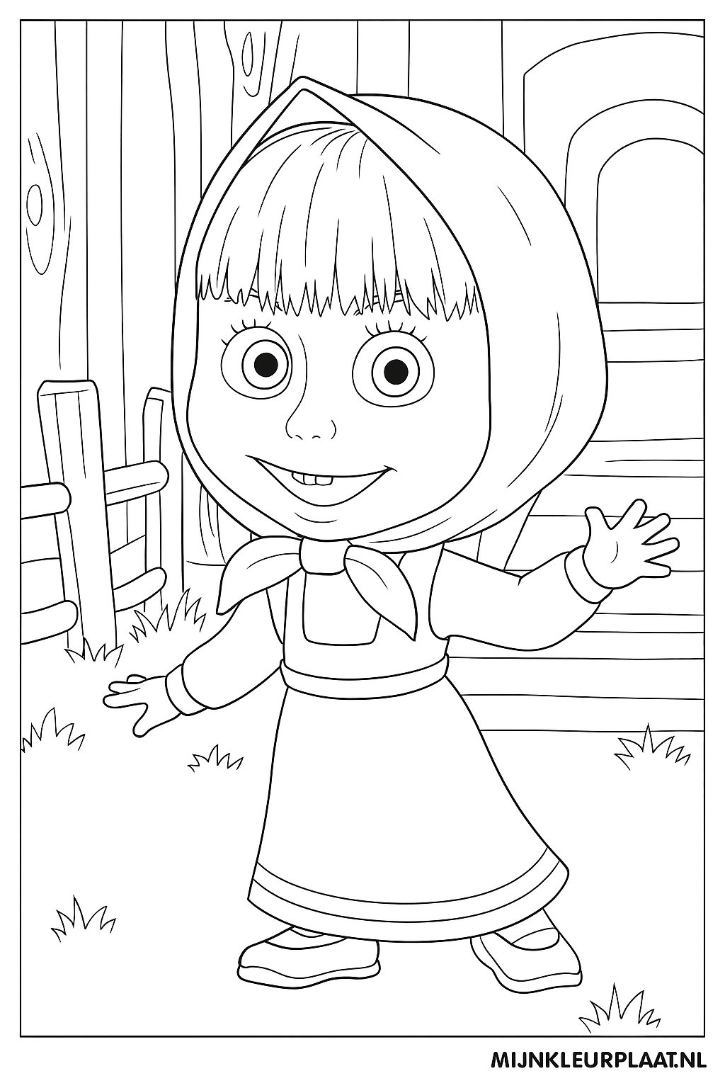 Masha En De Beer Variant 4 coloring page for children