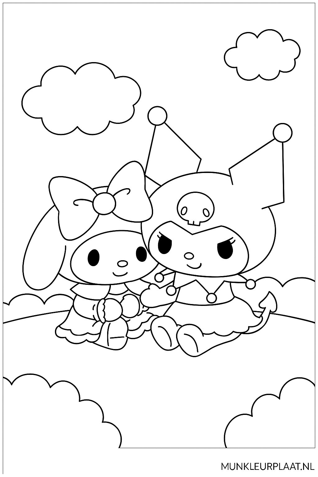 Kuromi Variant 1 coloring page for children