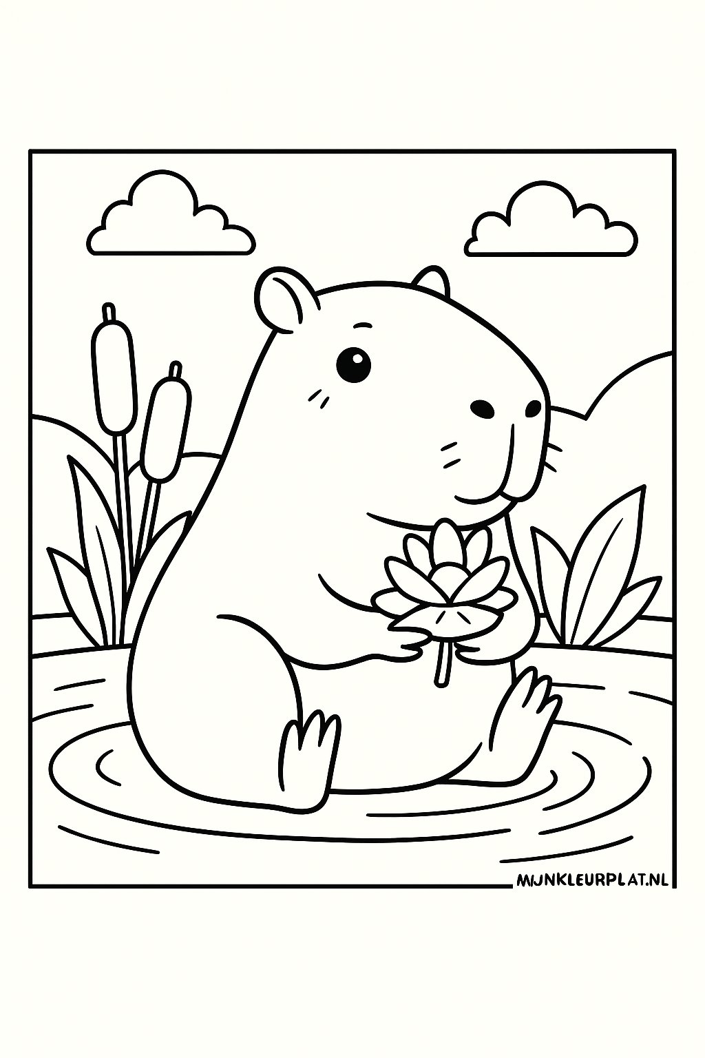 Capybara Variant 1 coloring page for children