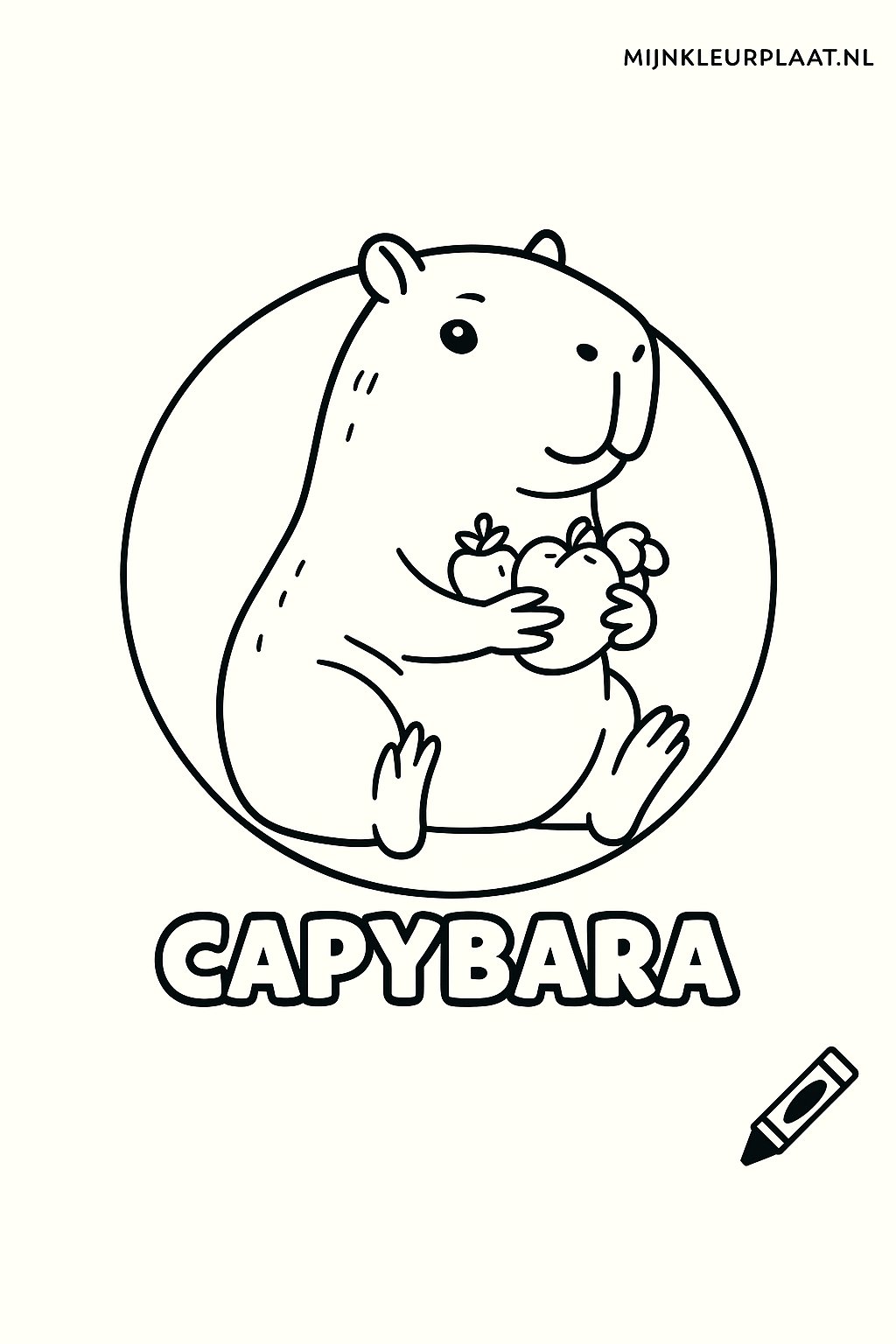Capybara Variant 4 coloring page for children