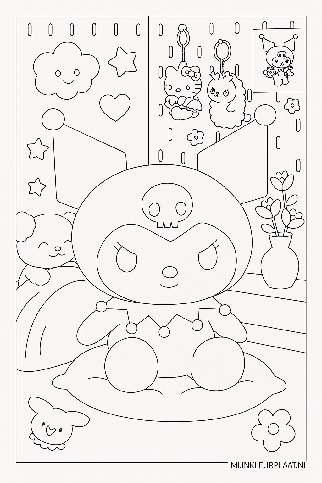 Kuromi Variant 1 coloring page for children