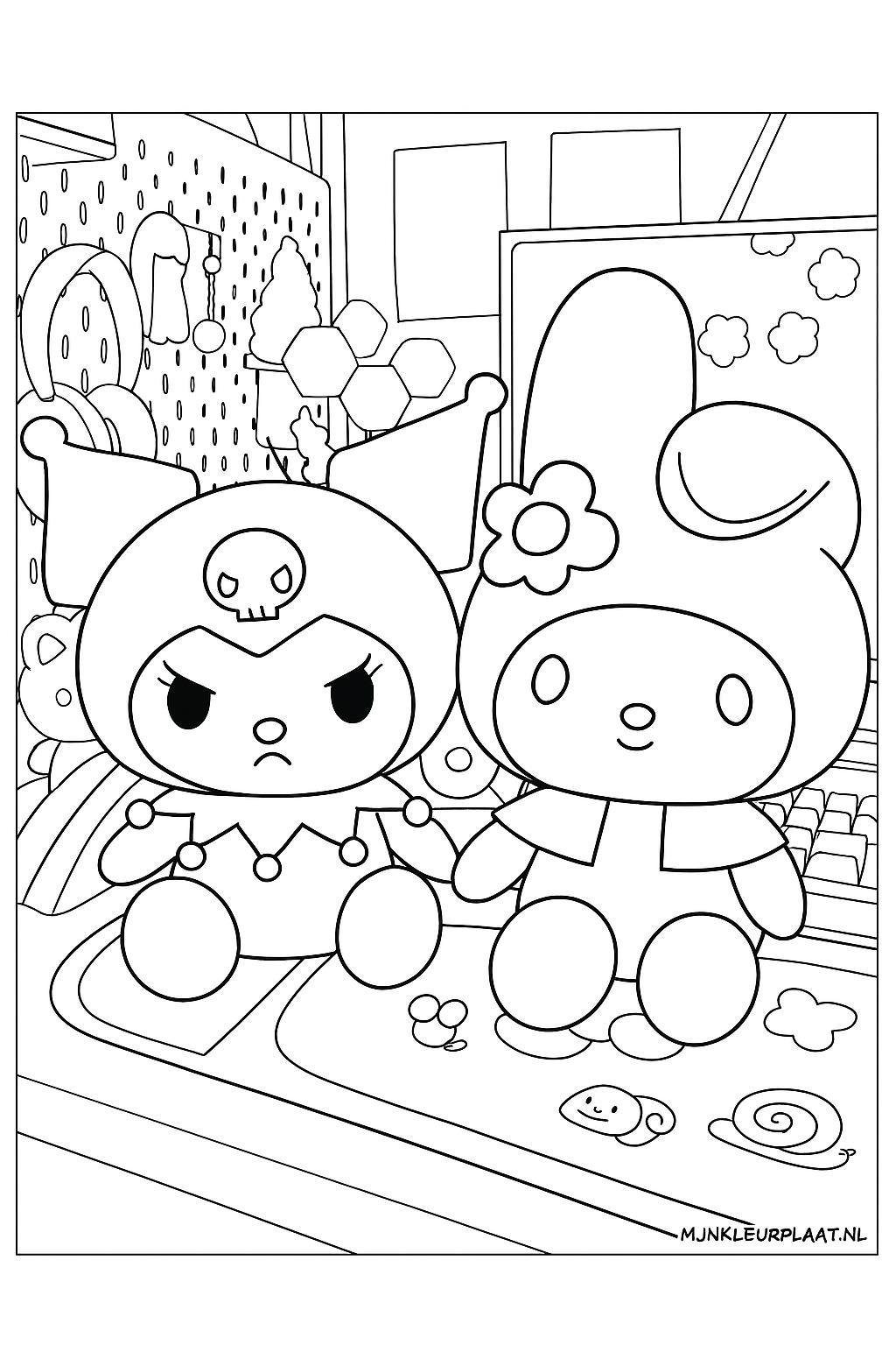 Kuromi Variant 2 coloring page for children