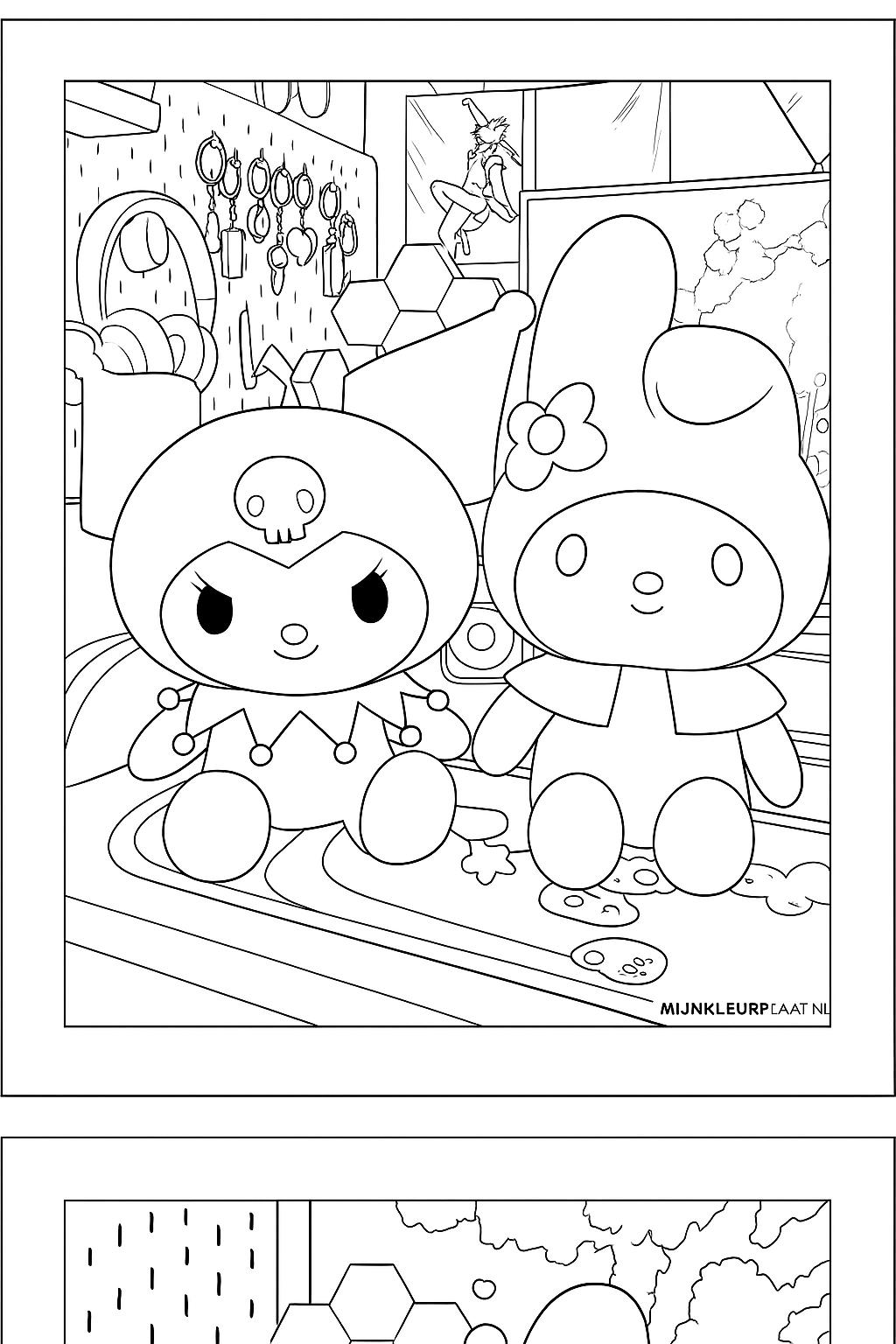 Kuromi Variant 3 coloring page for children