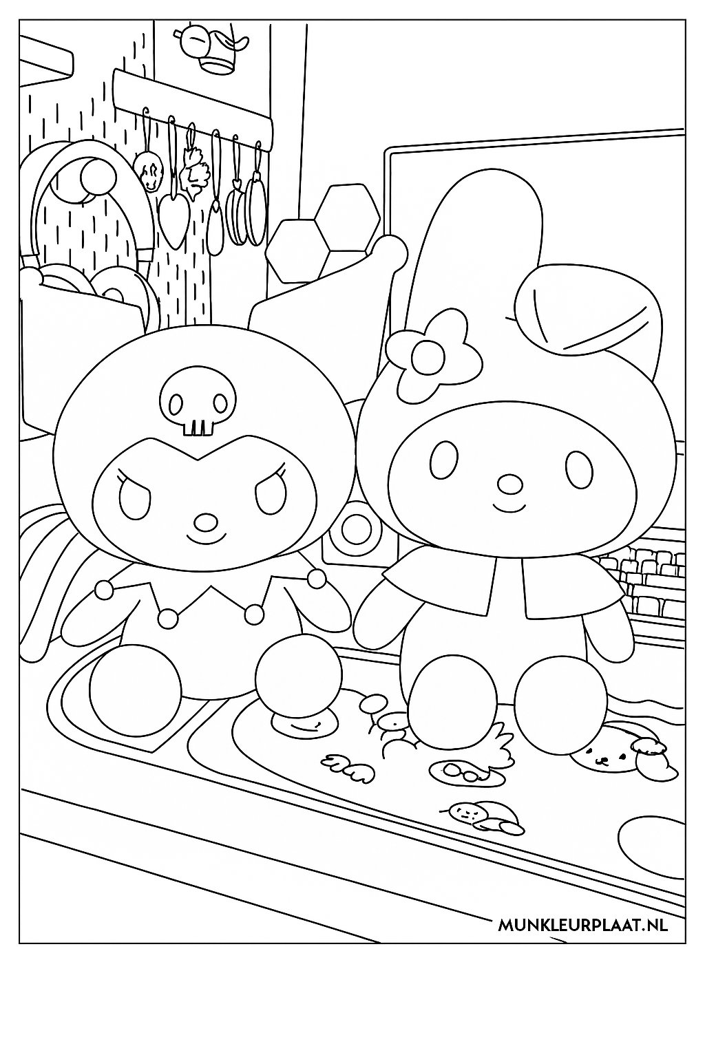 Kuromi Variant 4 coloring page for children