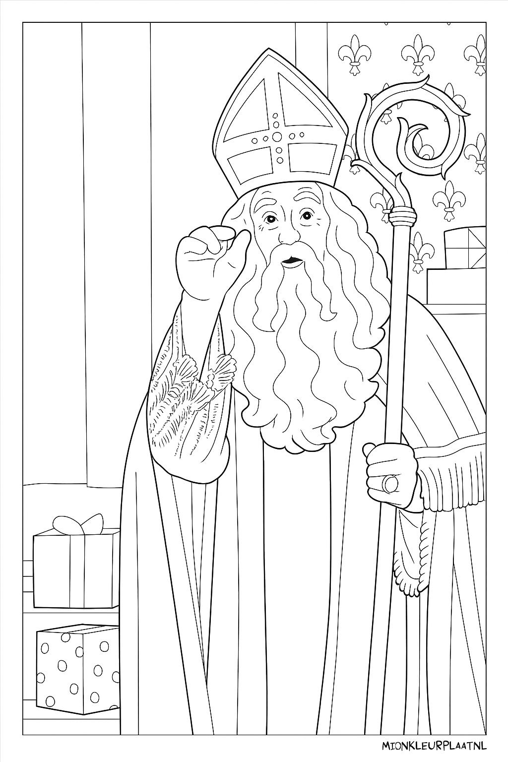 Sinterklaas Variant 2 coloring page for children