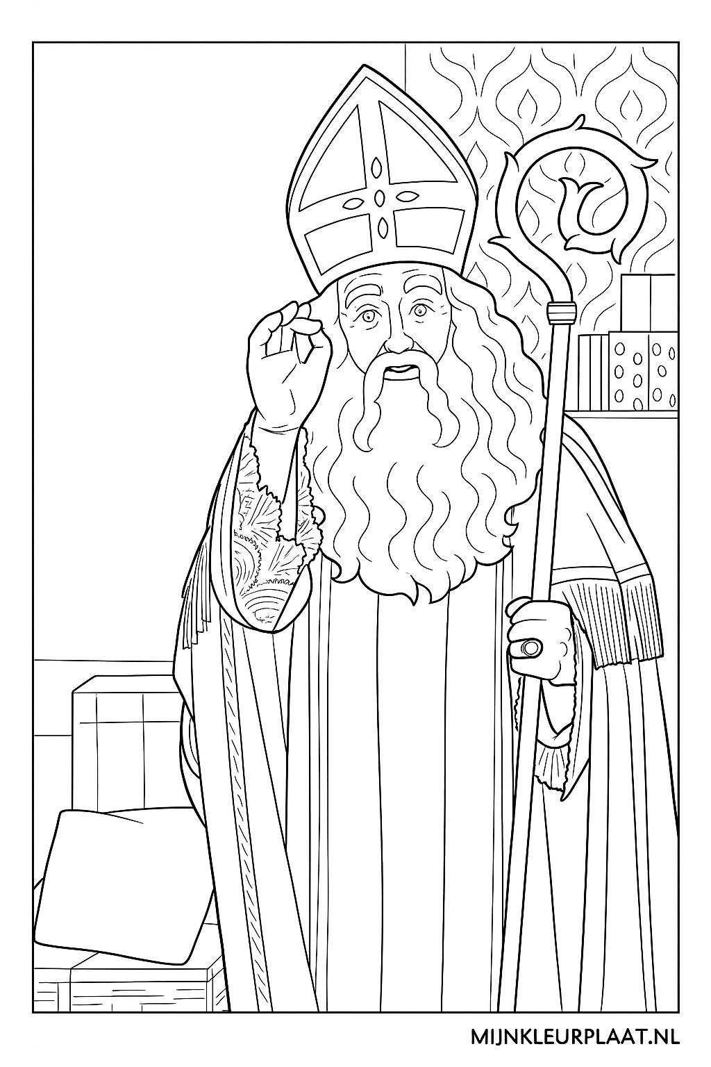 Sinterklaas Variant 4 coloring page for children