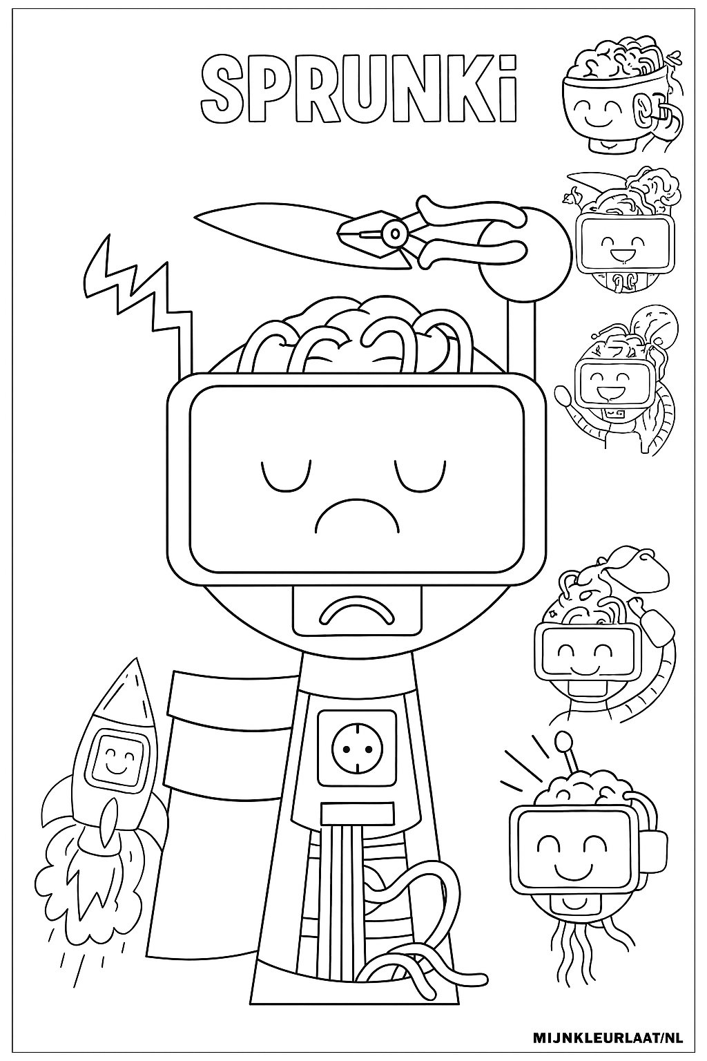Sprunki Variant 2 coloring page for children