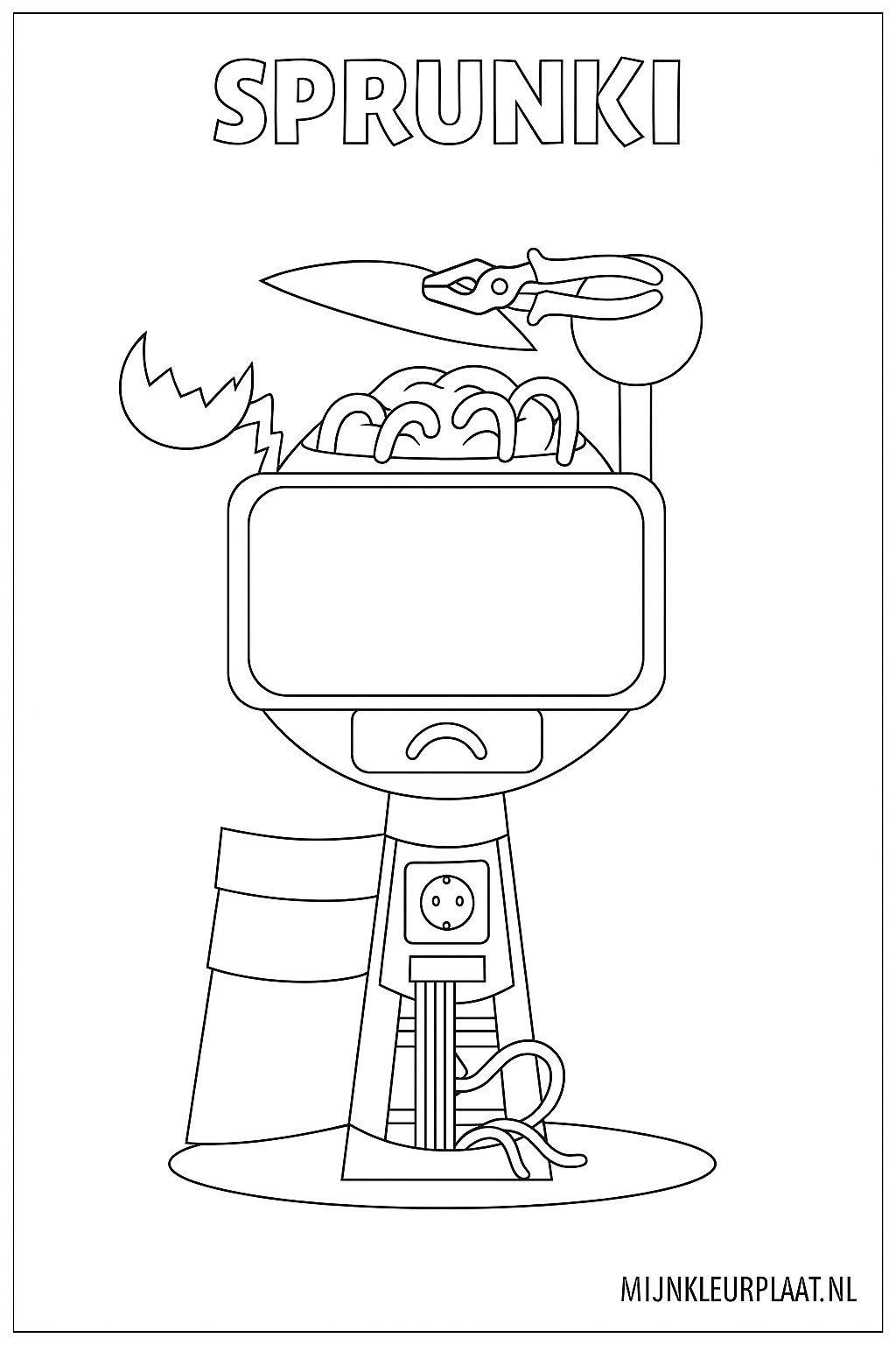 Sprunki Variant 3 coloring page for children