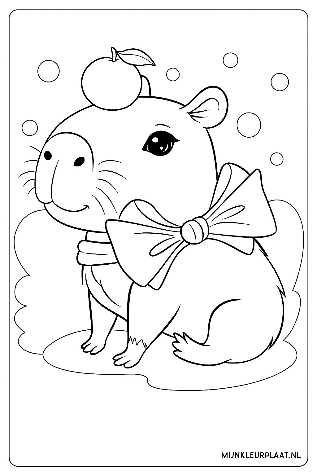 Capybara Variant 2 coloring page for children