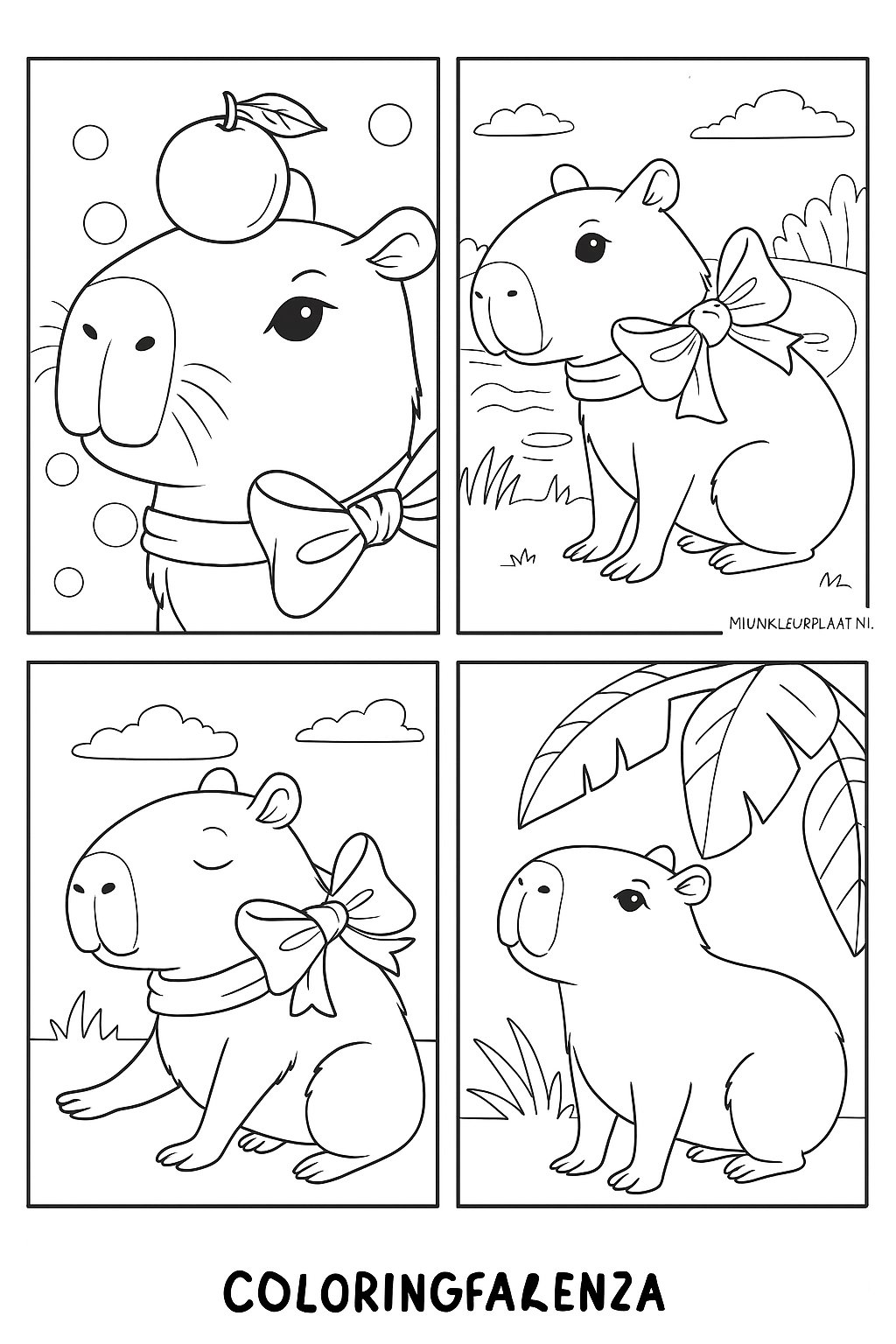 Capybara Variant 4 coloring page for children