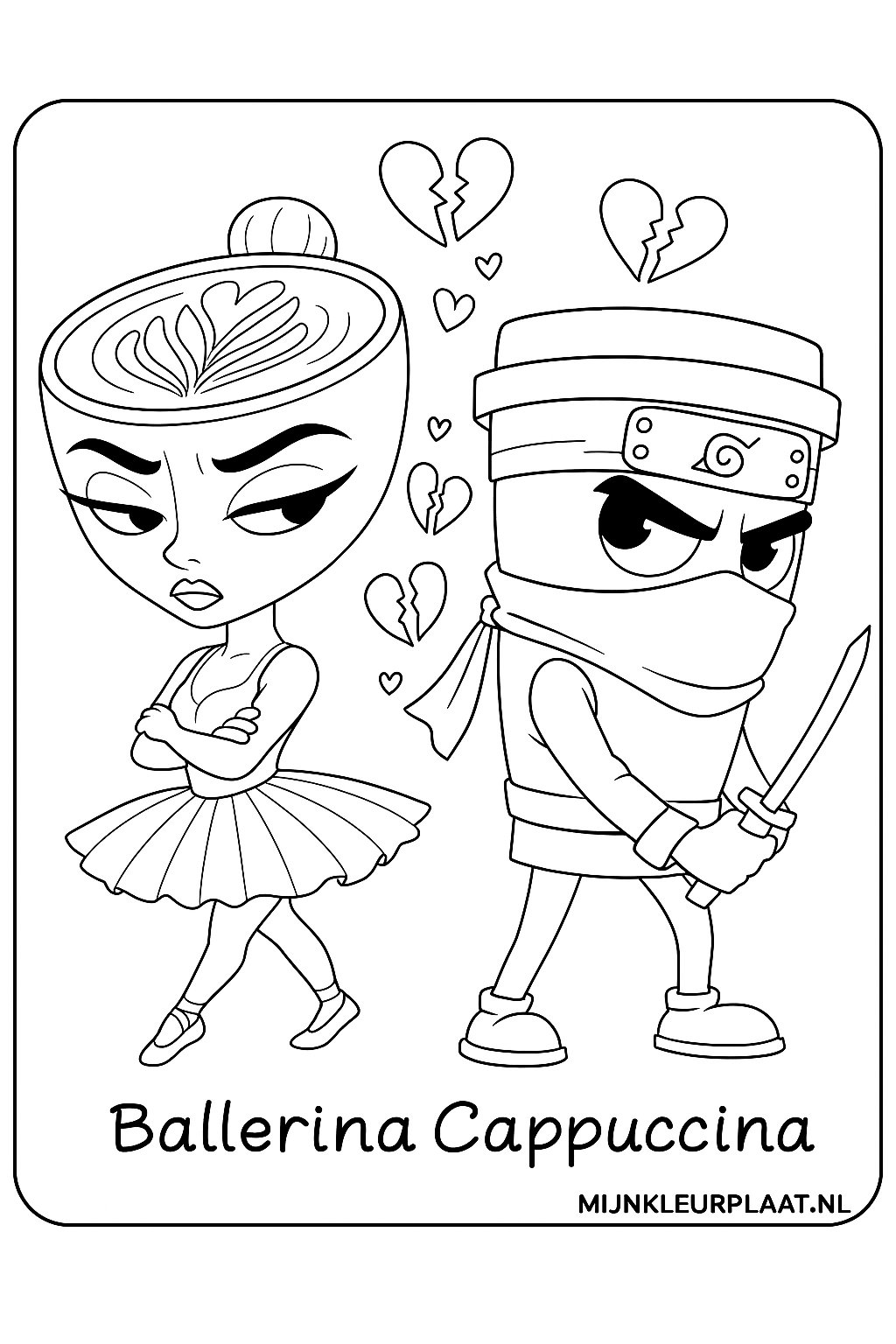 Ballerina Cappuccina Variant 3 coloring page for children