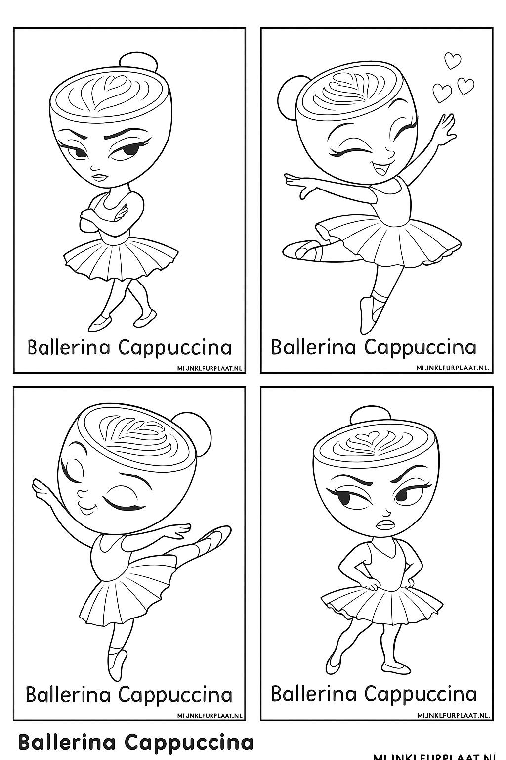 Ballerina Cappuccina Variant 4 coloring page for children