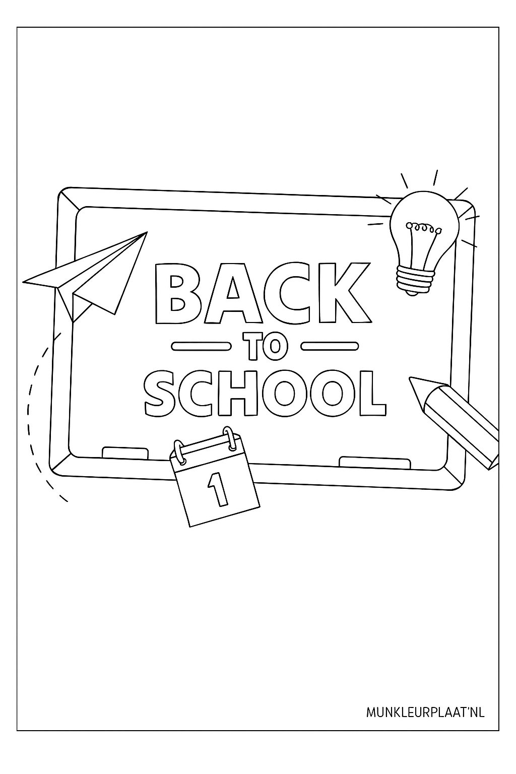 Back To School Variant 3 coloring page for children