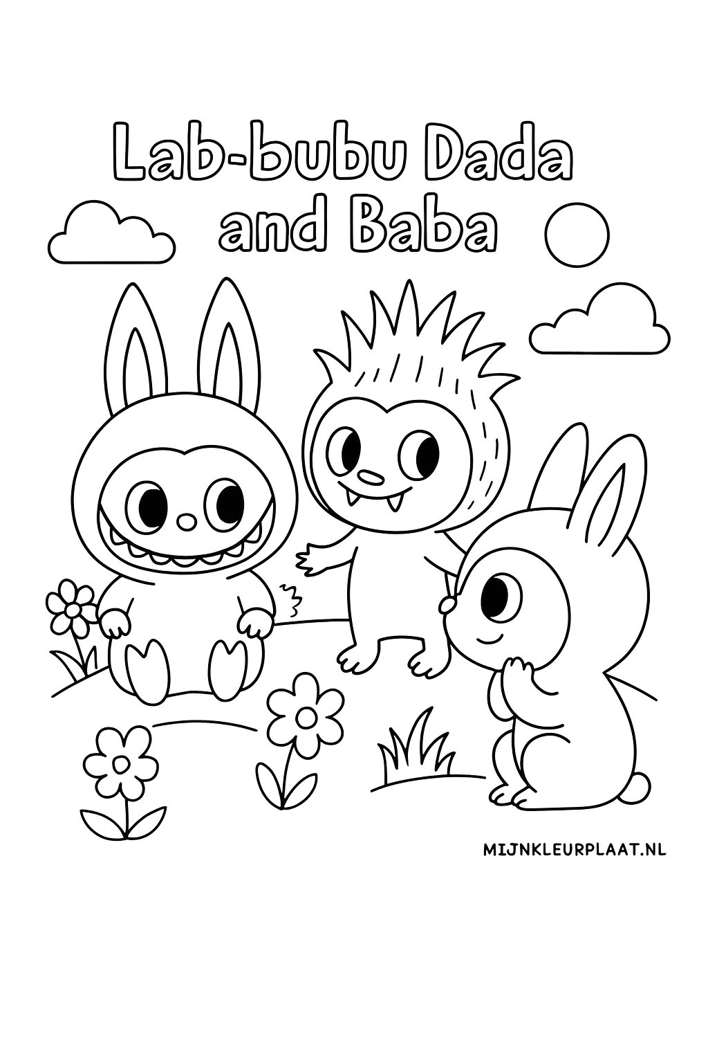 Labubu Dada And Baba Variant 1 coloring page for children