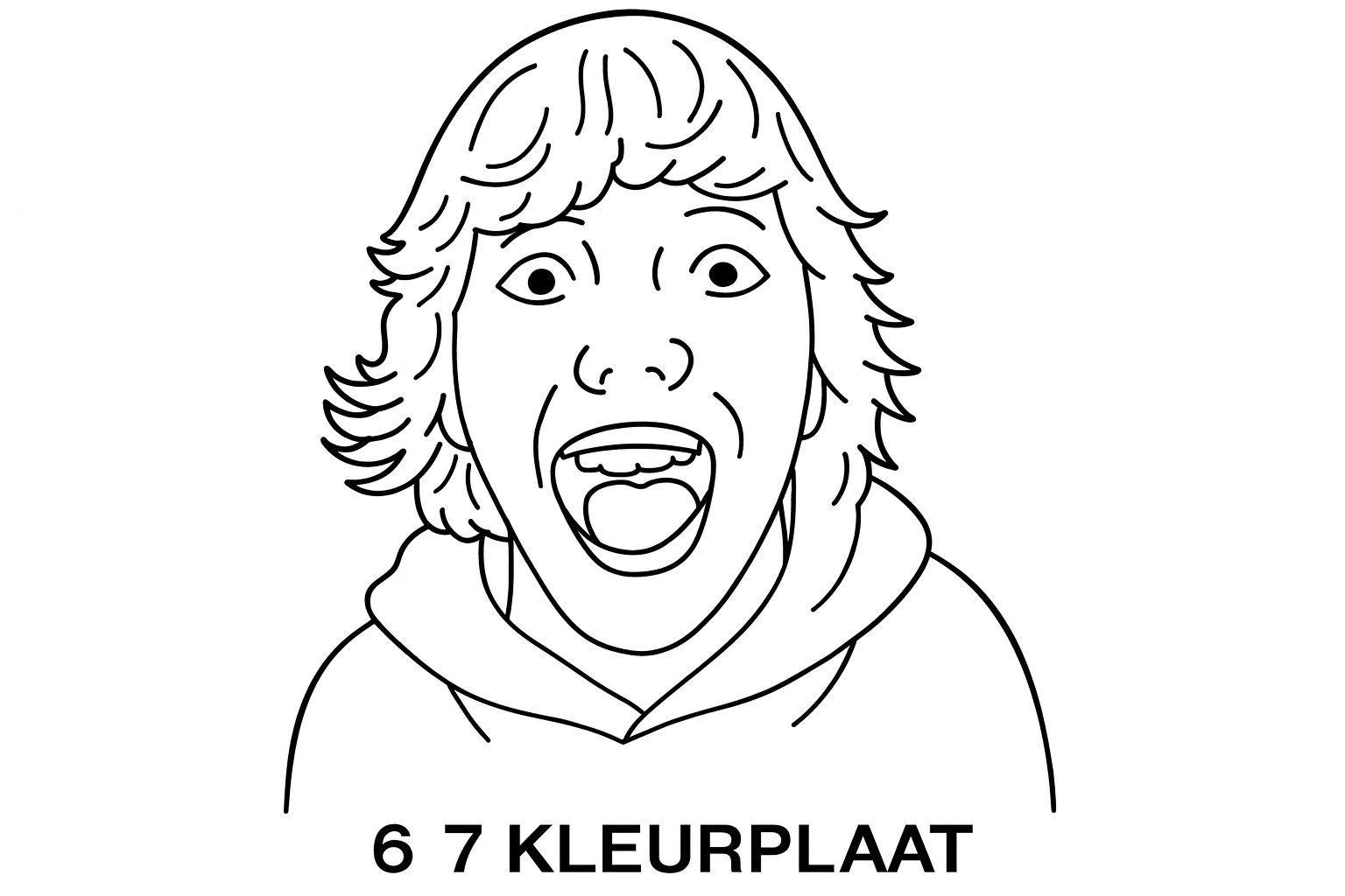 Kleurplaat van 6 7 kleurplaat, variant 1