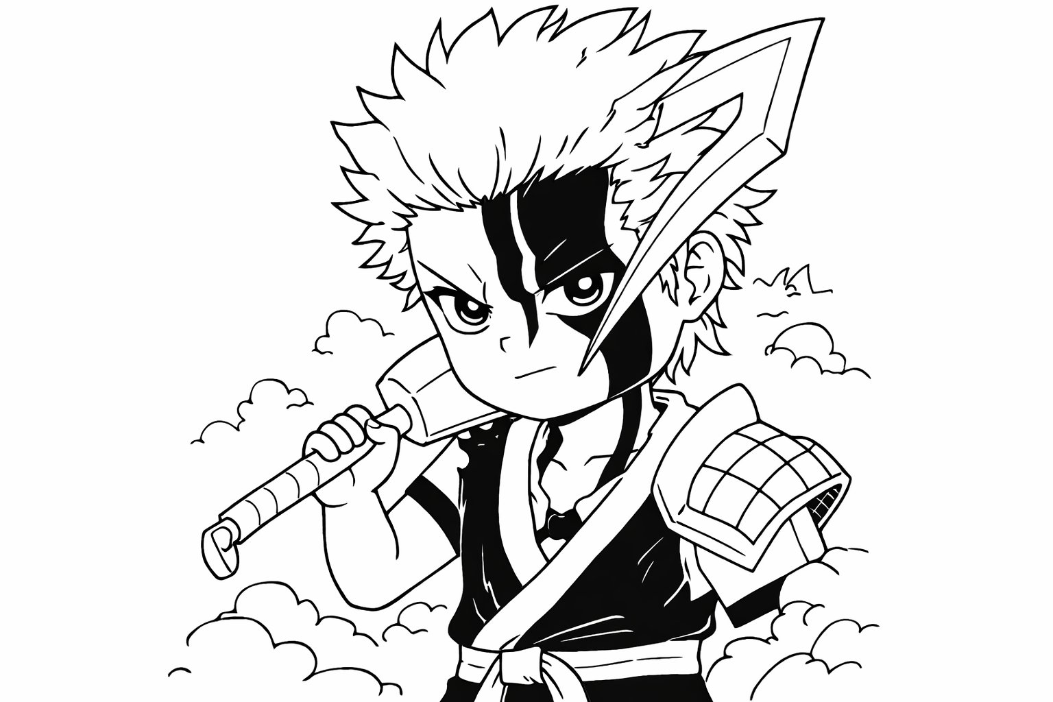 Dibujo para colorear Anime Vanguards line art