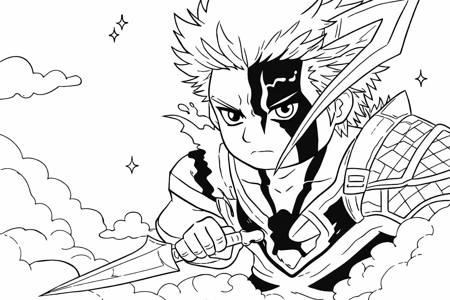 Dibujo para colorear Anime Vanguards line art