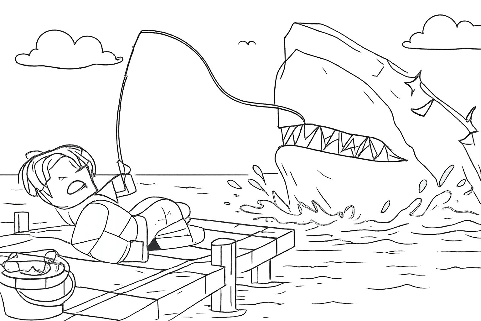 Fish It! coloring page line art