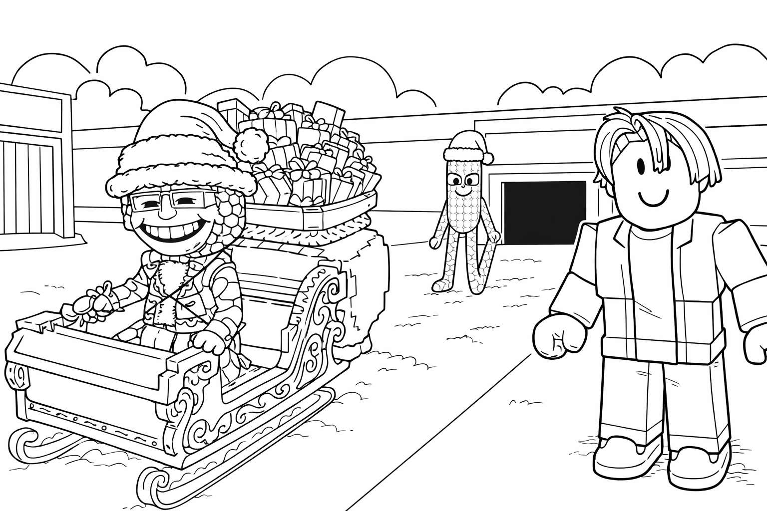 Steal a Brainrot Roblox coloring page line art