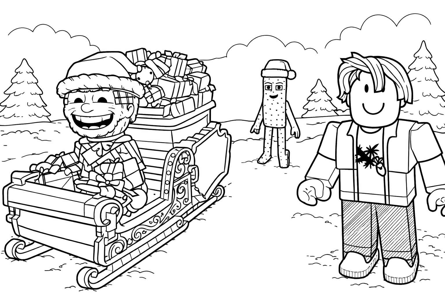 Steal a Brainrot Roblox coloring page line art