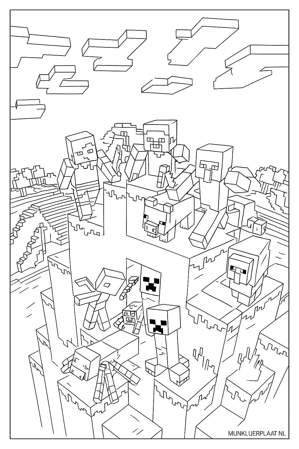 Minecraft Variant 4 coloring page for children