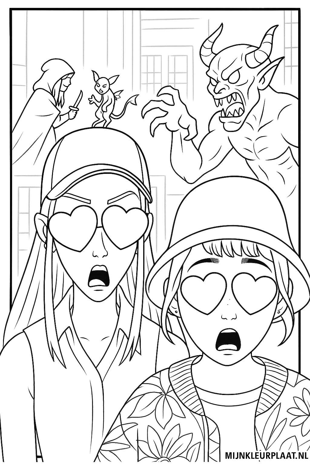 Demon Hunters Variant 4 coloring page for children