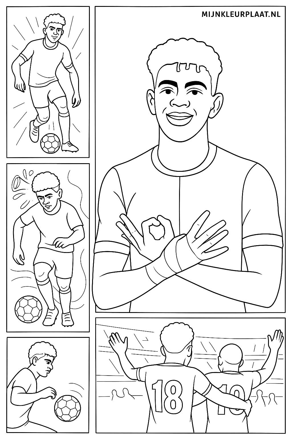 Lamine Yamal Variant 1 coloring page for children