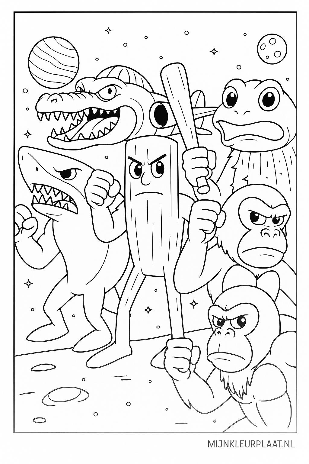 Brainrot kleurplaten voorbeeld