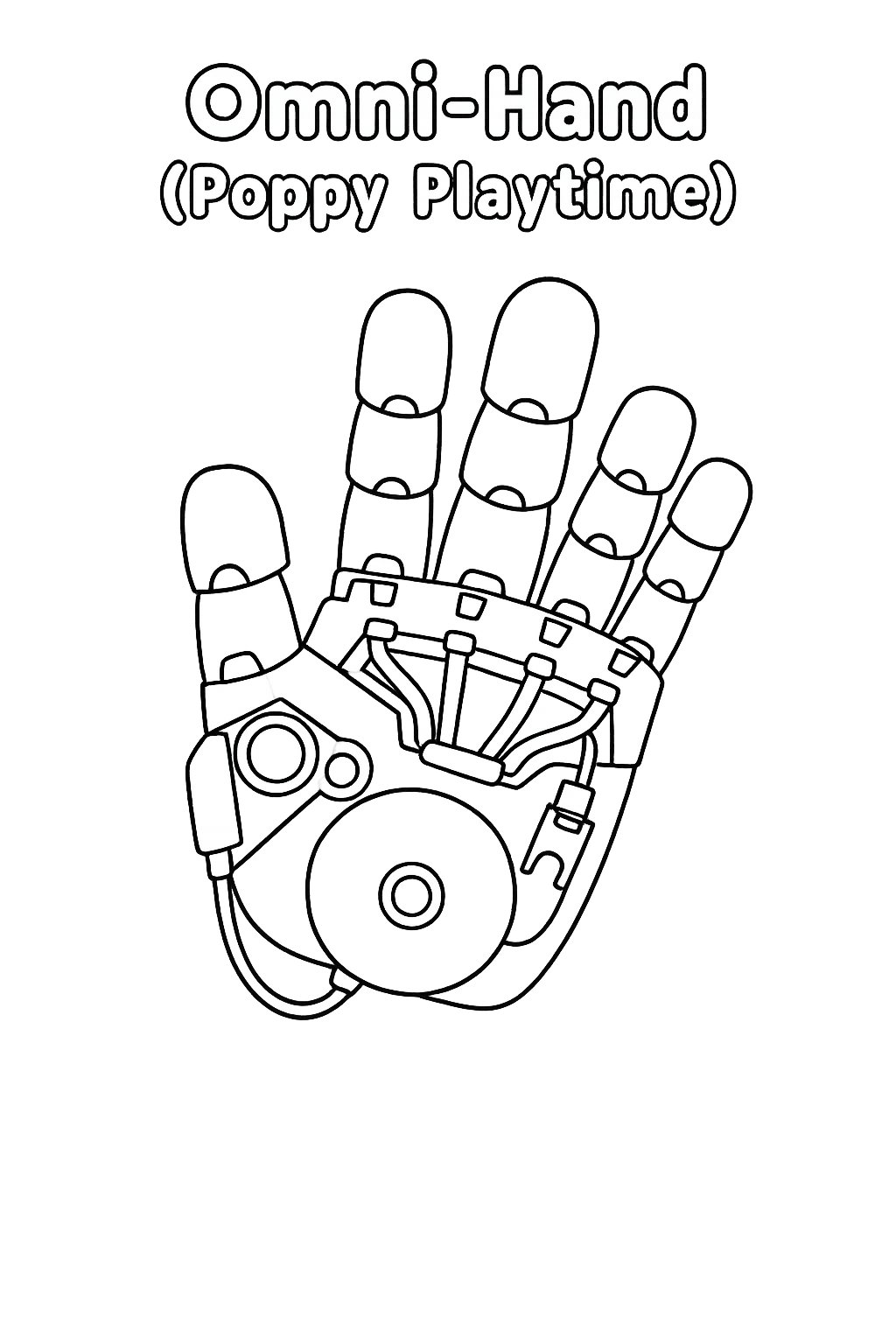 Kleurplaat van omni-hand (poppy playtime), variant 2