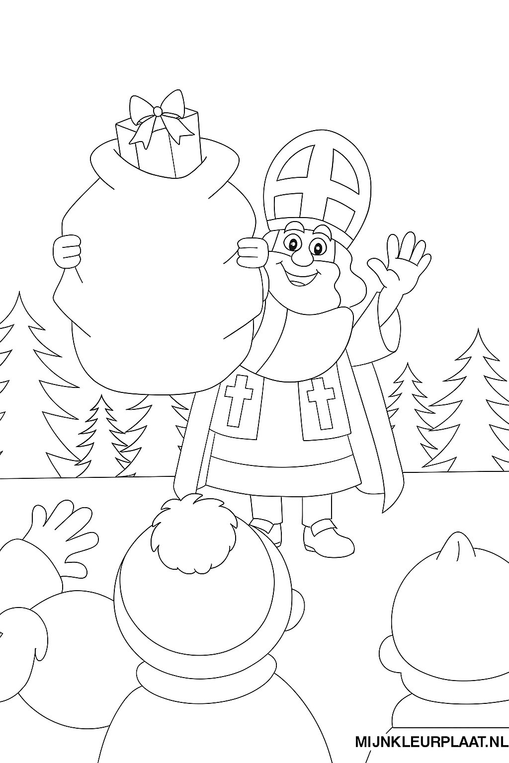 Sinterklaas Variant 1 coloring page for children