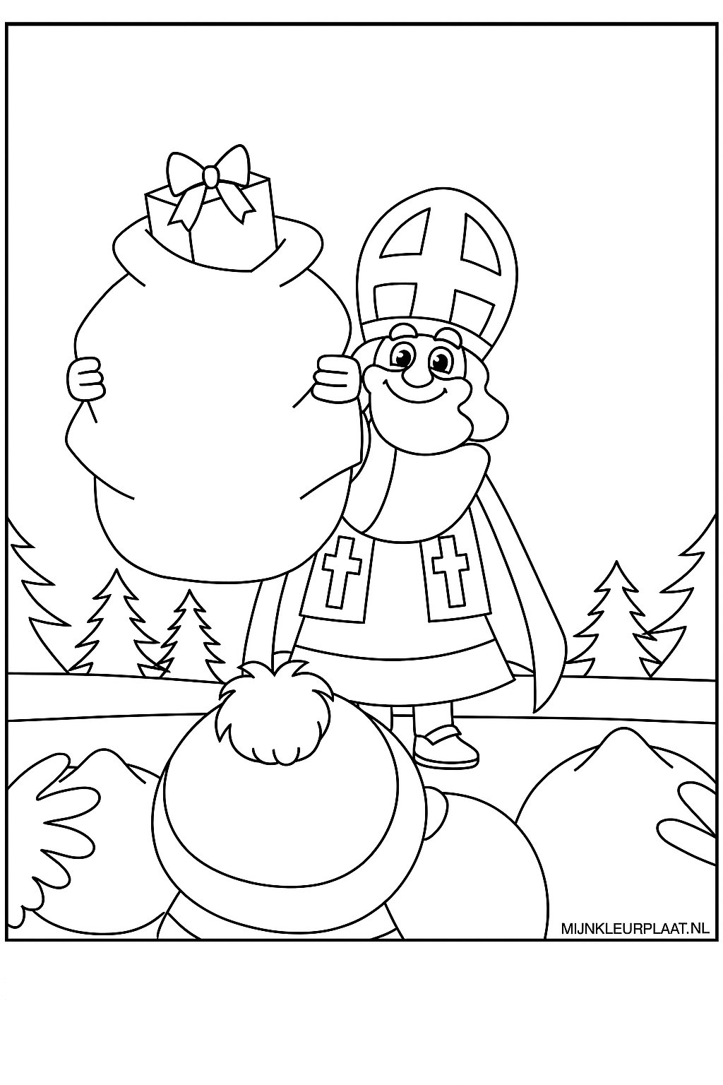 Sinterklaas Variant 2 coloring page for children